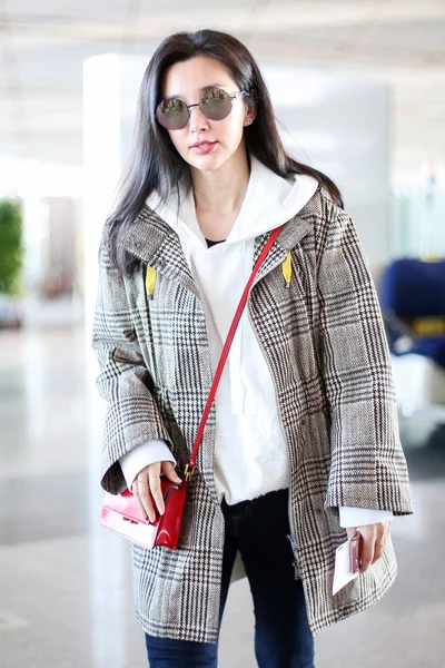 Китайська Актриса Бінбін Зображений Пекінського Міжнародного Столичного Аеропорту Пекіні Листопада — стокове фото