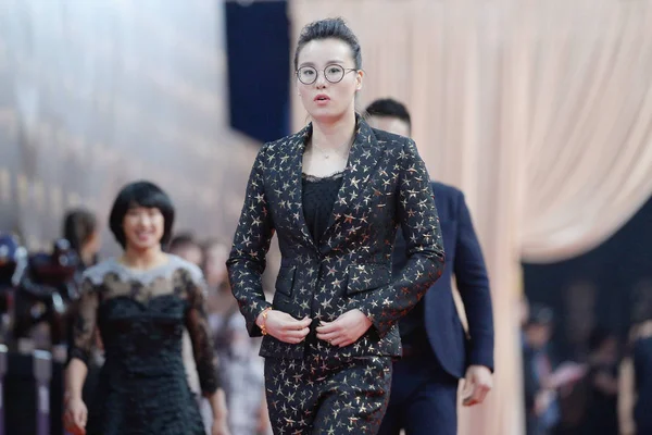 Chinese Swimming Star Yuanhui Arrives Red Carpet China Cctv Sports — Stock Photo, Image