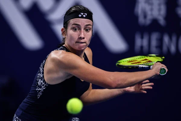 Anastasija Sevastova Letônia Devolve Tiro Para Sloane Stephens Dos Estados — Fotografia de Stock