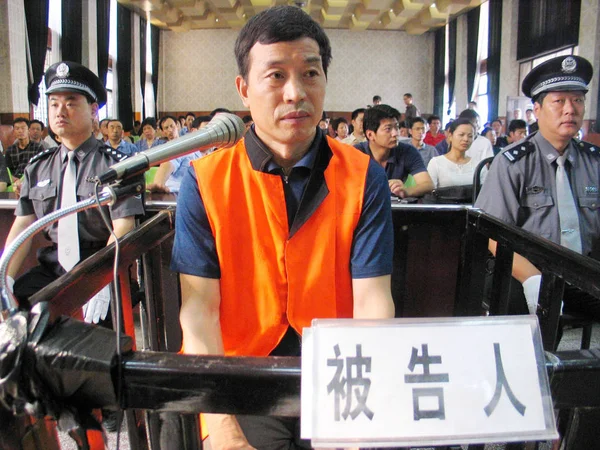 Kinesisk Svarande Daoxin Rättegång Vid Domstolen Folkets Domstol Linquan County — Stockfoto