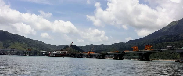 2017 Yılında Çekilen Fotoğraf Dünyanın Uzun Çapraz Deniz Köprüsü Hong — Stok fotoğraf