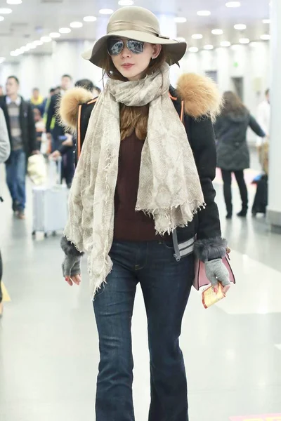 Taiwanese Model Actress Lin Chi Ling Pictured Beijing Capital International — Stock Photo, Image