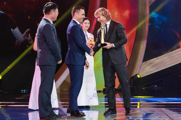 Estrella Checa Fútbol Pavel Nedved Derecha Otorga Premio Mejor Entrenador — Foto de Stock