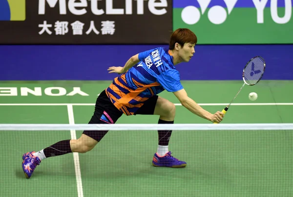 Son Wan Aus Korea Gibt Bei Den Yonex Sunrise Hong — Stockfoto