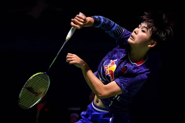 Krystian Chiny Zwraca Strzał Akane Yamaguchi Japonii Ćwierćfinałach Singli Kobiet — Zdjęcie stockowe