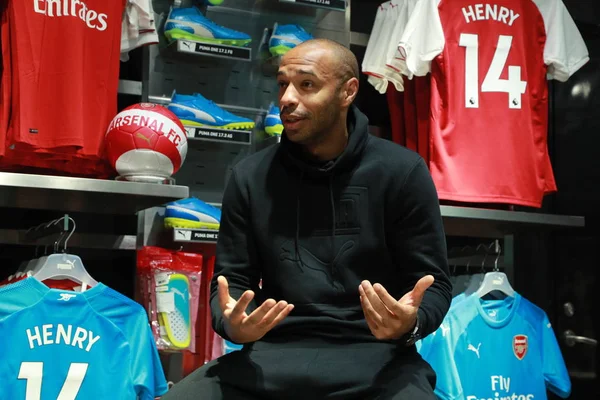 Calciatore Francese Pensione Thierry Henry Partecipa Evento Promozionale Puma Shanghai — Foto Stock