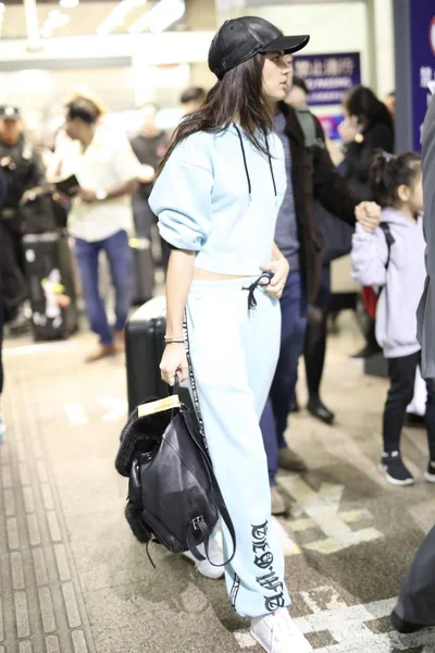 Victoria Secret Angel Portuguese Model Sara Sampaio Pictured Arriving Shanghai — Stock Photo, Image