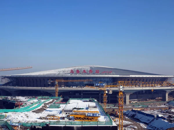 File Estação Ferroviária Urumqi Alta Velocidade Construção Urumqi Noroeste China — Fotografia de Stock