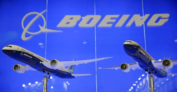 Model Planes Boeing 787 Display 16Th Beijing International Aviation Expo — Stock Photo, Image