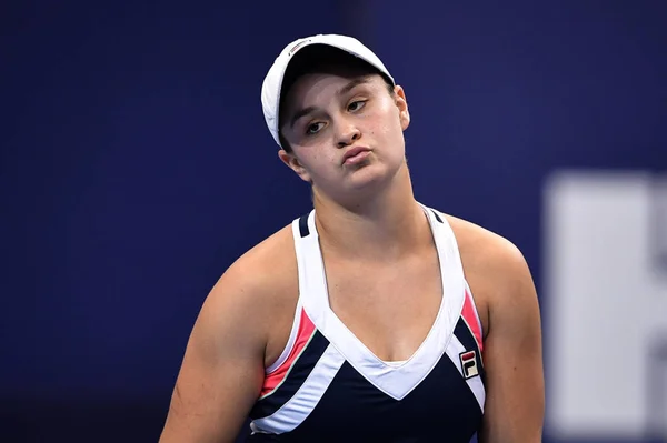 Αντιδρά Ashleigh Barty Της Αυστραλίας Που Αγωνίζεται Ενάντια Angelique Kerber — Φωτογραφία Αρχείου