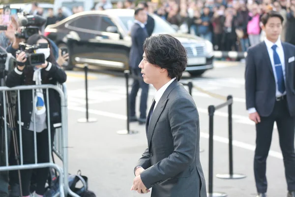 Dél Koreai Színész Han Jae Suk Érkezik Esküvőt Song Hye — Stock Fotó