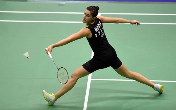 Carolina Marin Dari Spanyol Kembali Melakukan Tembakan Minatsu Mitani Dari — Stok Foto