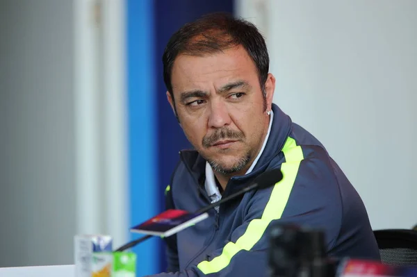 Jogador Uruguaio Futebol Alvaro Recoba Participa Uma Conferência Imprensa Para — Fotografia de Stock