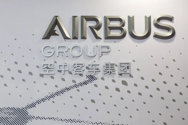 Vista Del Stand Airbus Group Durante 11ª Exposición Internacional Aviación — Foto de Stock