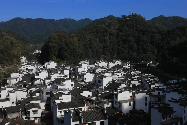 Luftaufnahme Des Hui Dorfes Jujing Das Als Das Rundeste Dorf — Stockfoto