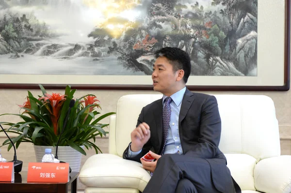 Richard Liu Qiangdong Elnök Vezérigazgató Online Kiskereskedő Com Részt Vesz — Stock Fotó