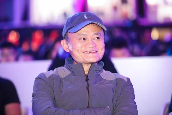 Джек Председатель Alibaba Group Реагирует После Общий Объем Валовых Товаров — стоковое фото