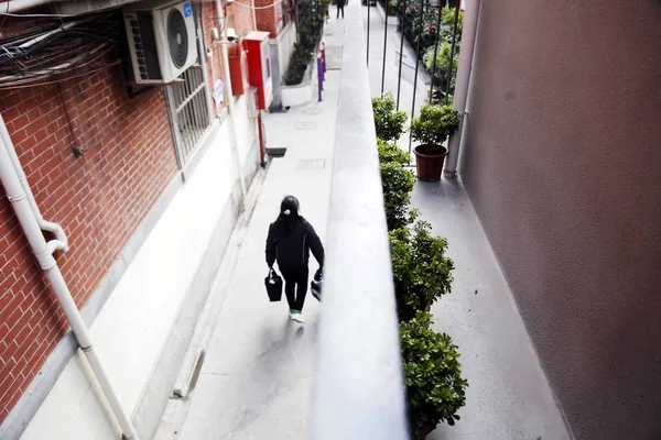 Pedestrian Walks Shared Living Room Built Residential Community Nanjing Road — Stock Photo, Image