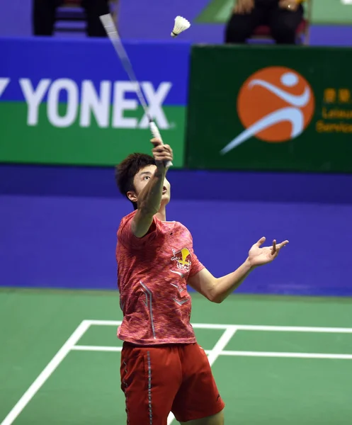 Shi Yuqi Çin Bir Atış Lee Chong Wei Geri Malezya — Stok fotoğraf