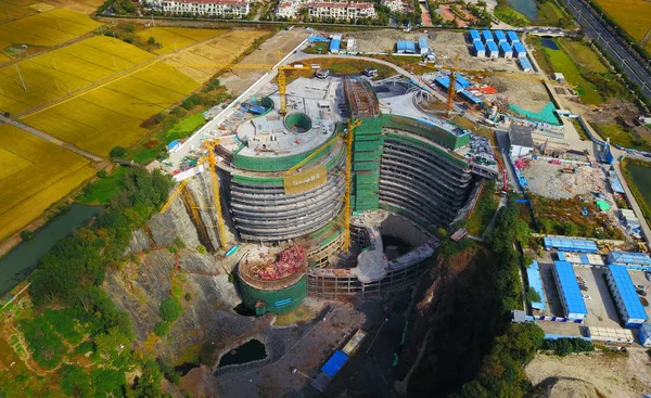 Εναέρια Θέα Του Αστέρων Shanghai Tianmashan Pit Hotel Επίσης Γνωστό — Φωτογραφία Αρχείου