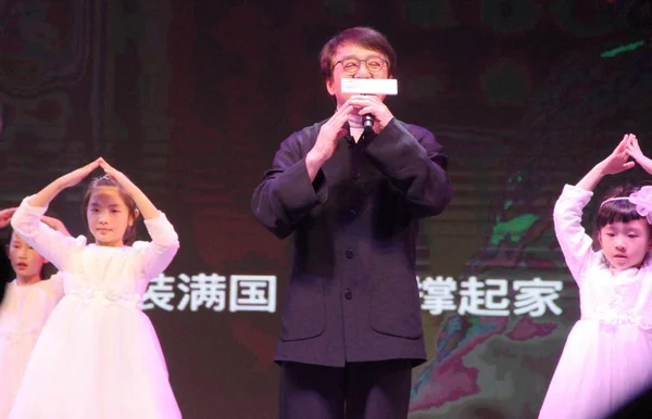 Hong Kong Kung Yıldızı Jackie Chan Bir Promosyon Olayı Suzhou — Stok fotoğraf