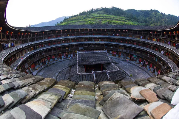 File Vue Intérieure Cluster Tianluokeng Tulou Dans Comté Nanjing Ville — Photo