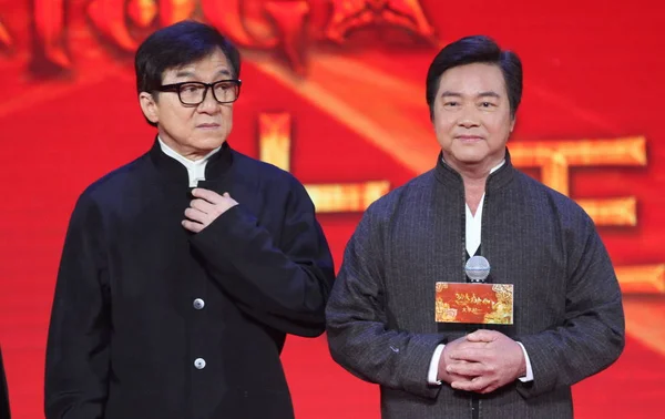 Superstar Kungfu Hong Kong Jackie Chan Pergi Menghadiri Konferensi Pers — Stok Foto