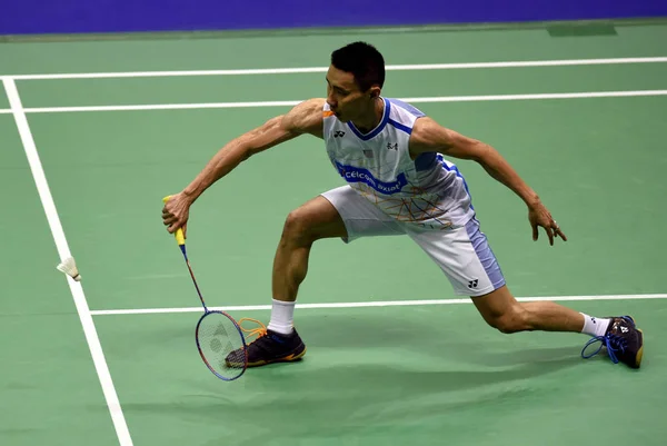 Lee Chong Wei Aus Malaysia Gibt Halbfinale Des Herren Einzel — Stockfoto