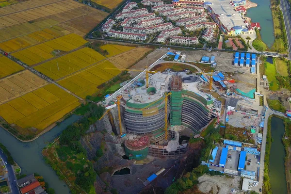 Luchtfoto Van Vijf Sterren Shanghai Tianmashan Pit Hotel Ook Bekend — Stockfoto