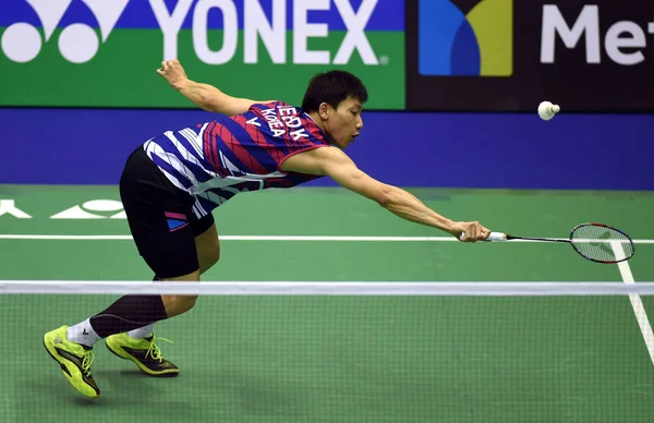 Lee Dong Keun Aus Südkorea Gibt Viertelfinalspiel Der Herren Einzel — Stockfoto