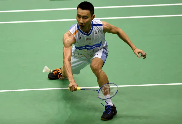 Lee Chong Wei Malasia Devuelve Una Oportunidad Shi Yuqi China — Foto de Stock