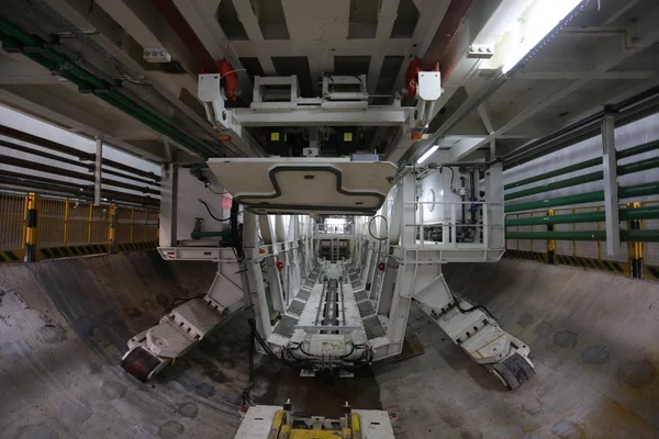 Vista Interior Del Sitio Construcción Del Túnel Qinghuayuan Del Ferrocarril — Foto de Stock