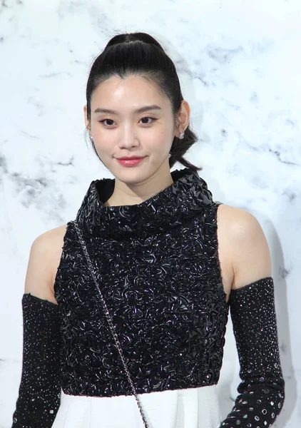 Chinese Model Mengyao Better Known Ming Arrives Chanel Resort 2018 — Stock Photo, Image