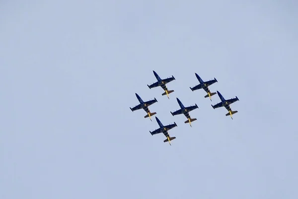 Aeronaves Acrobáticas Actúan Durante Expo Mundial Vuelo 2017 Wfe Aeropuerto —  Fotos de Stock