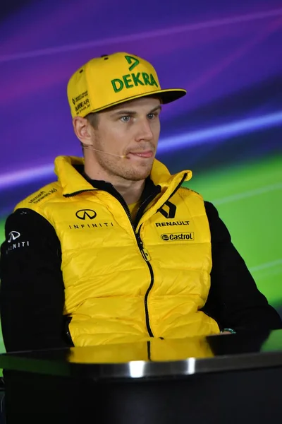 Pilote Allemand Nico Hulkenberg Renault Assiste Une Conférence Presse Vue — Photo