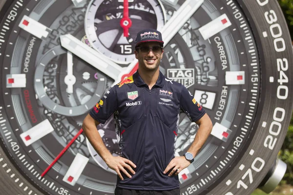 Australijski Kierowca Daniel Ricciardo Red Bull Racing Stwarza Podczas Konferencji — Zdjęcie stockowe
