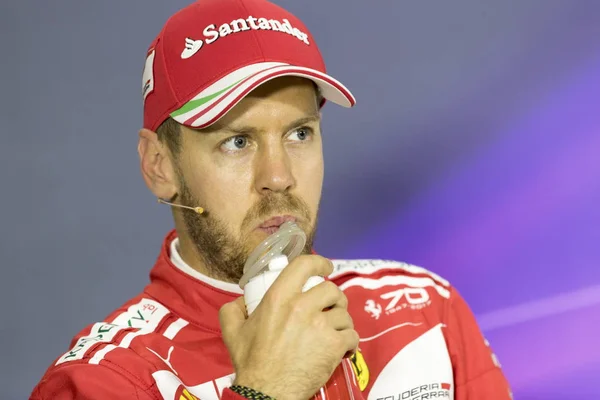 Der Deutsche Formel Pilot Sebastian Vettel Von Ferrari Bei Der — Stockfoto