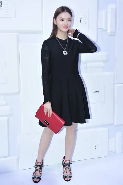 Chinese Actress Lin Yun Poses She Arrives Promotional Event Chanel — Stock Photo, Image