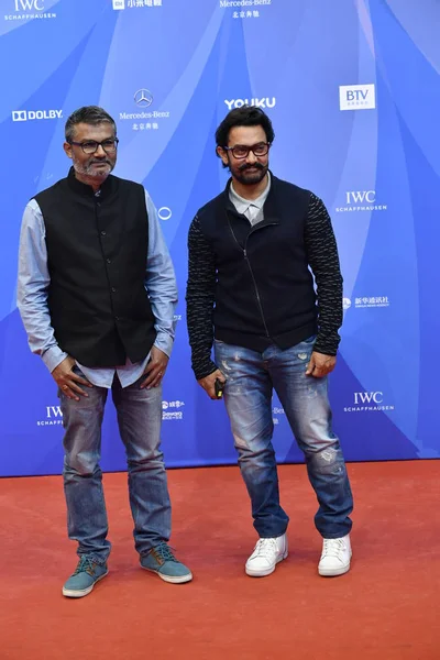 Actor Indio Aamir Khan Derecha Llega Alfombra Roja Para Ceremonia — Foto de Stock