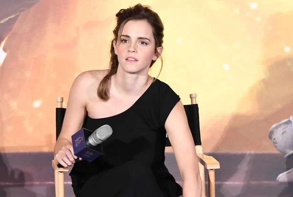 Actriz Británica Emma Watson Asiste Una Conferencia Prensa Para Nueva — Foto de Stock