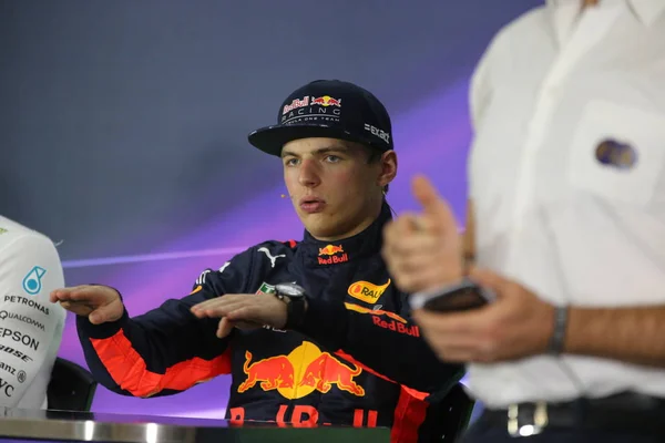 Ολλανδικά Οδήγησης Max Verstappen Της Red Bull Racing Φοιτά Συνέντευξη — Φωτογραφία Αρχείου