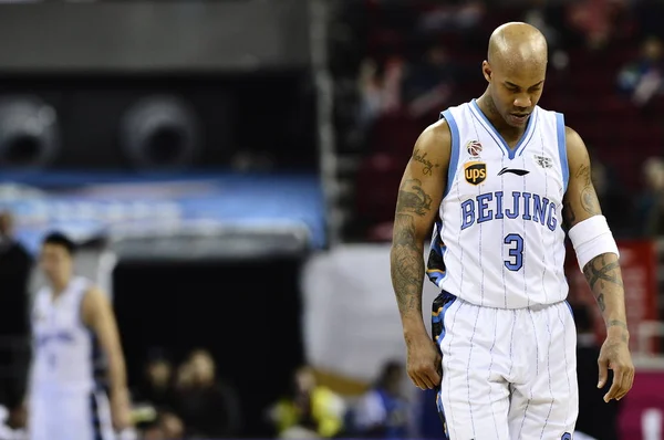 Stephon Marbury Beijing Ducks Reacts 12Th Match Guangzhou Longlions 2016 — Stock Photo, Image