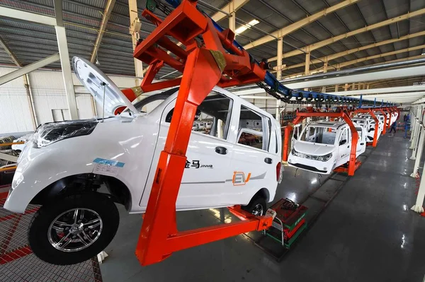 View Electric Cars Assembly Line Auto Plant Weifang City East — Stock Photo, Image