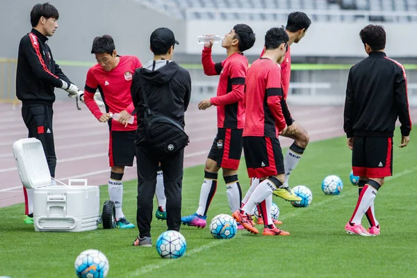 Players South Korea Seoul Take Part Training Session Group Match — Stock Photo, Image