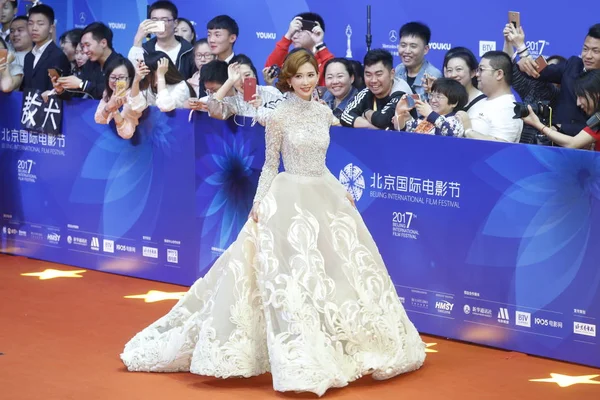 Тайванська Модель Актриса Lin Лінг Прибуває Червоному Килимі Церемонії Закриття — стокове фото