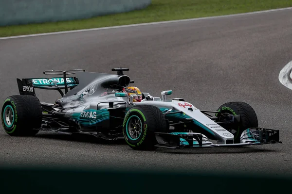 Piloto Britânico Lewis Hamilton Mercedes Compete Durante Grande Prêmio China — Fotografia de Stock