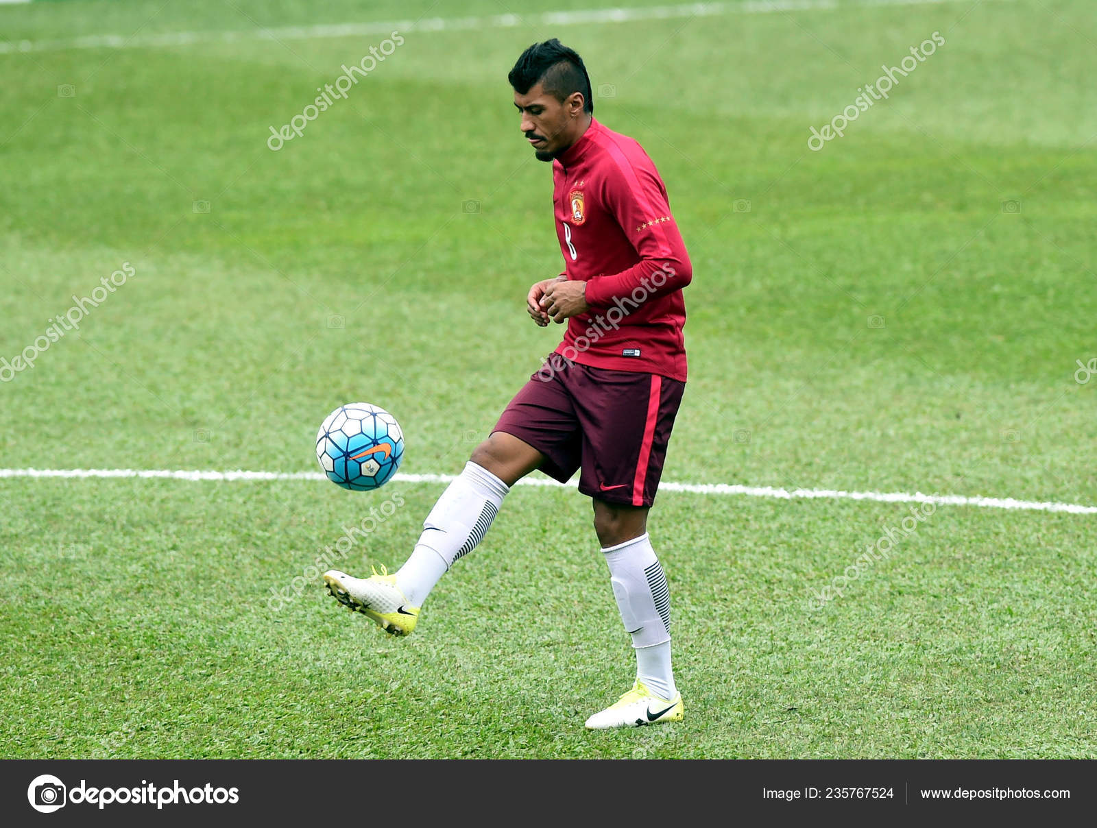 Brazilian Football Player Paulinho Guangzhou Evergrande Takes Part Brazilian Football Player Paulinho Guangzhou Evergrande Takes Part