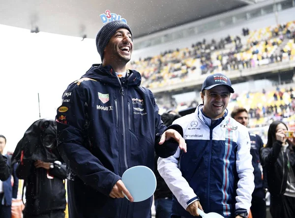 Australský Řidič Daniel Ricciardi Red Bull Racing Vlevo Brazilské Řidič — Stock fotografie
