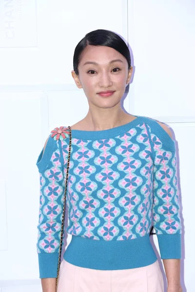 Chinese Actress Zhou Xun Poses She Arrives Promotional Event Chanel — Stock Photo, Image