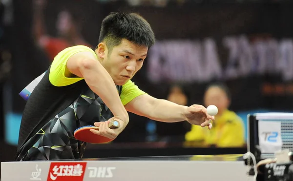 Fan Zhendong Çin Bir Atış Için Zhang Jike Çin Kendi — Stok fotoğraf